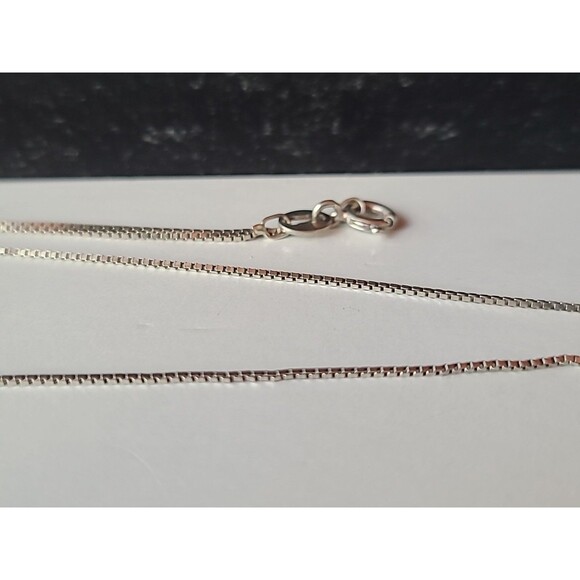 Italian 925 Sterling Silver Box Chain Necklace Vintage READ Description - Picture 7 of 10